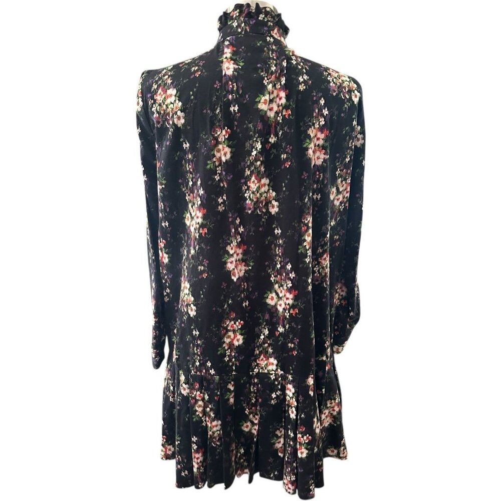 Tuckernuck Dress Womens Large Black Onyx Falling Flowers Bouquet Shirt Dress - Picture 10 of 16
